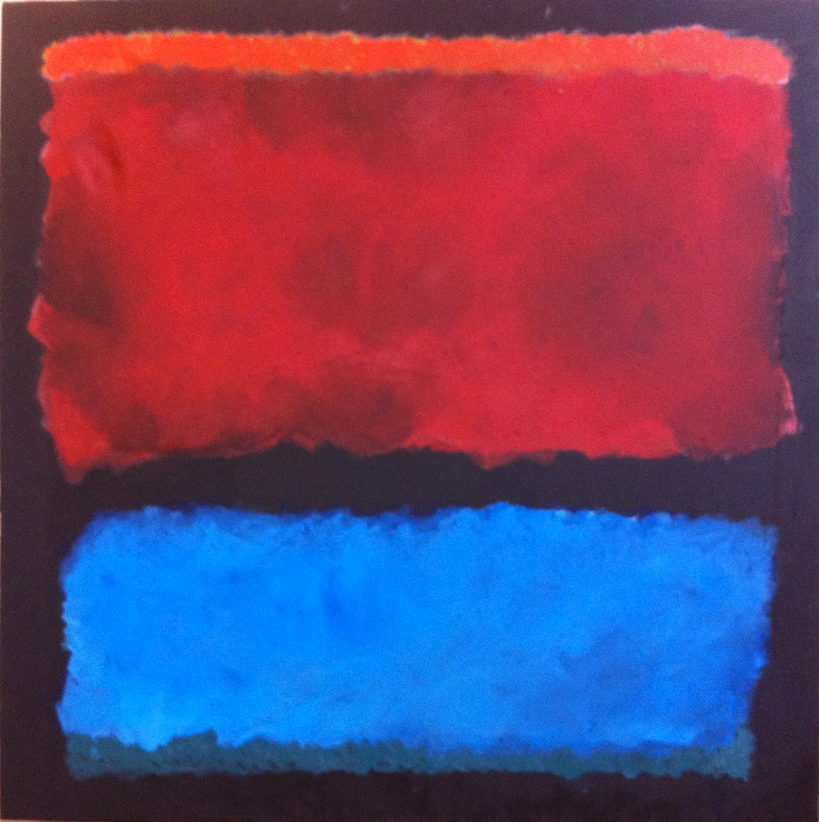 N° 106 - Rouge et bleu ... à la manière de Rothko - Acrylique sur toile - 100 x 100 cm - 18 janvier 2013