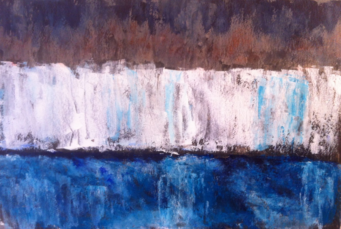 N° 1195 - Iceberg - Acrylique sur papier - 37 x 55 cm - 24 février 2014