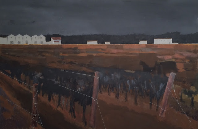 N° 3175 - Les quatre saisons à l'Enclos de la Croix. L'hiver - Acrylique et pigments sur toile - 130 x 195 cm - 5 décembre 2016