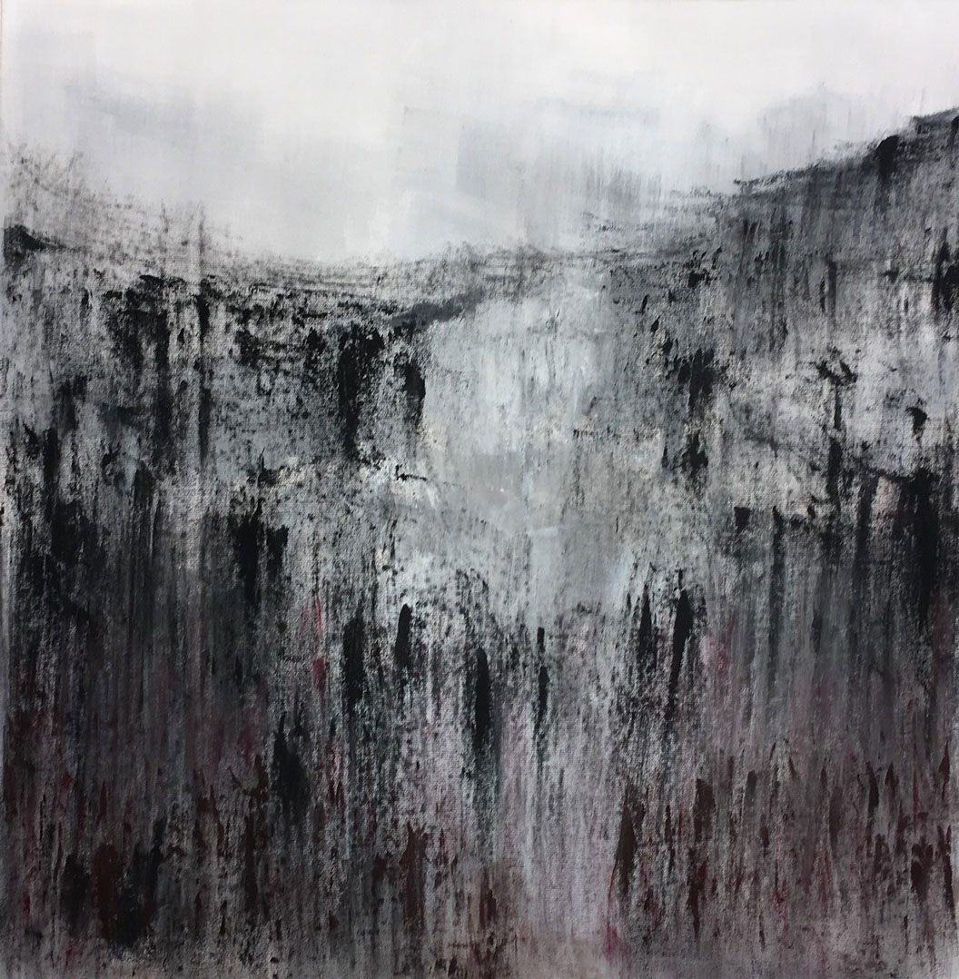 N° 4075 - Forêt noire - Acrylique et pigments sur toile - 100 x 100 cm 26 janvier 2018