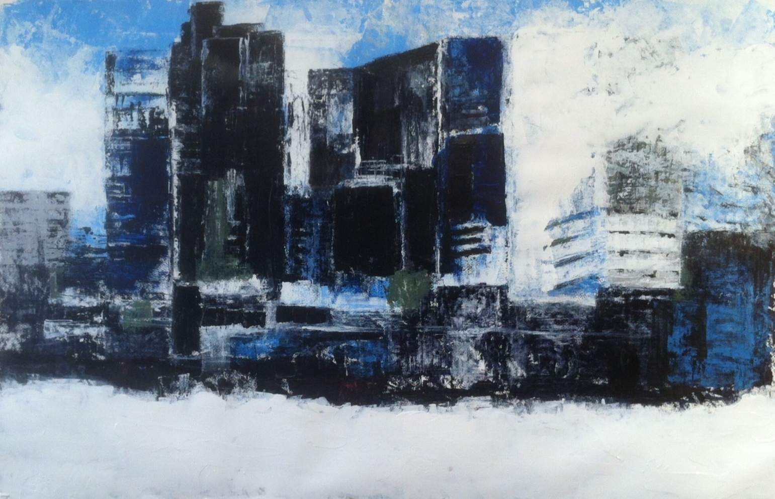 N°1618 - Buildings - Acrylique sur papier - 65 x 100 cm - 13 octobre 2014